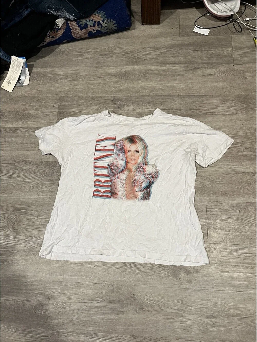 Britney Spears Graphic T Shirt White Pop Music Short Sleeve Adult XL